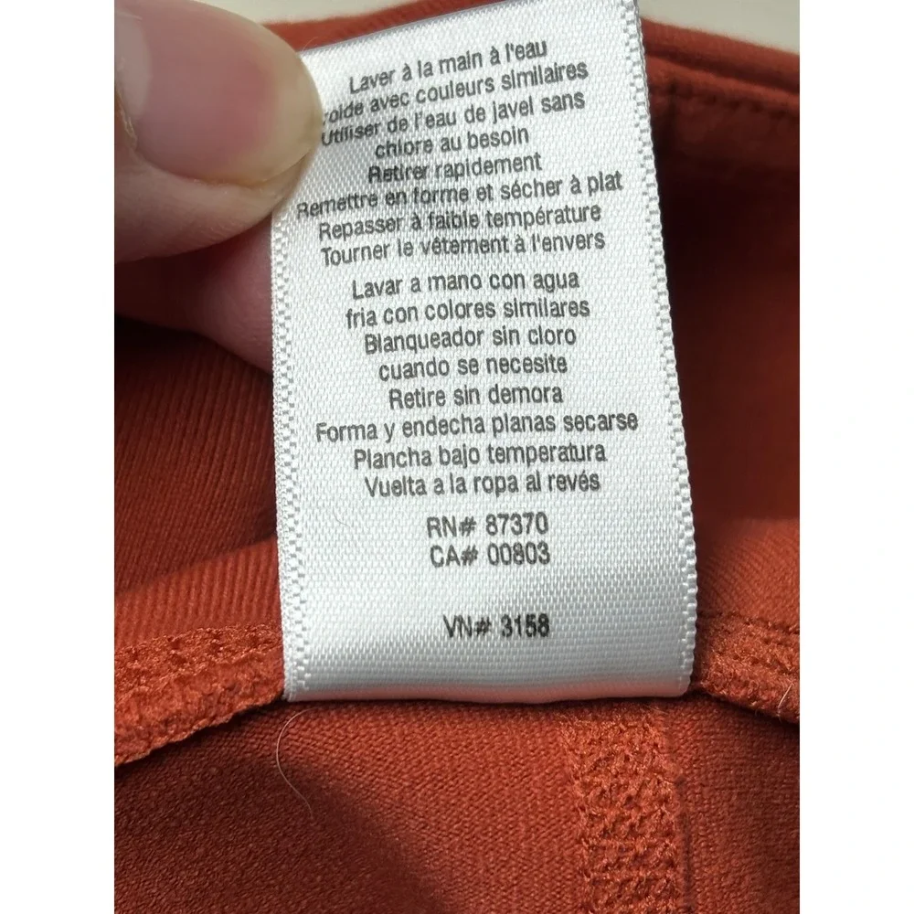 Alo Yoga Moto Leggings Rust Red Terracotta Ribbed Mesh Activewear Womens M 28X29